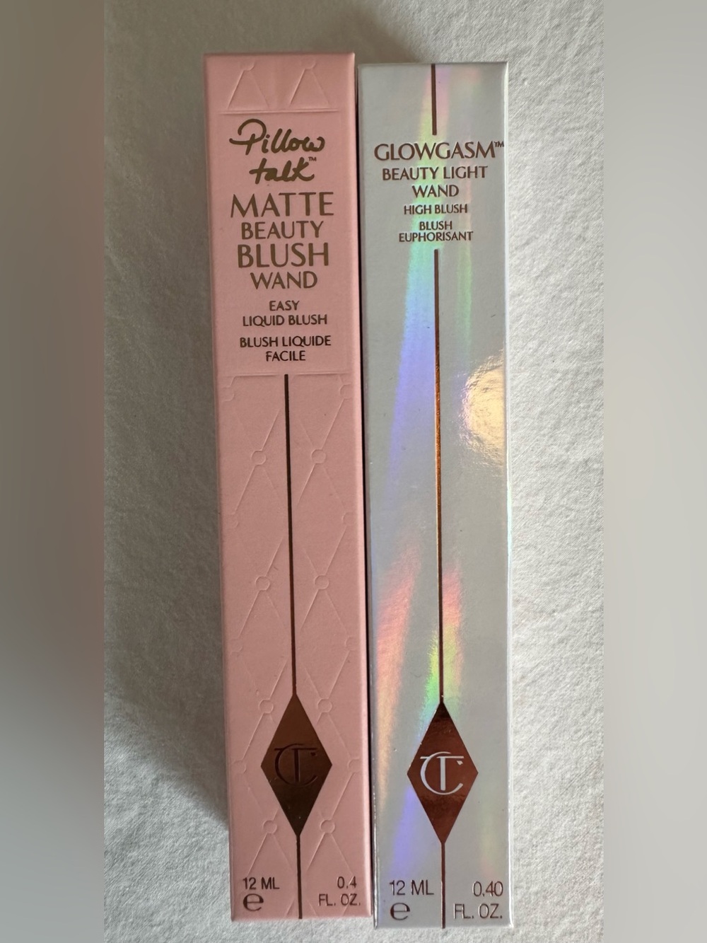 Charlotte Tilbury Pillow Talk & Glowgasm Blush Wand Duo in Pink 2 pieces NEW